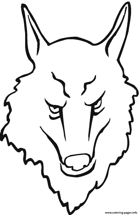 wolf head  coloring page printable