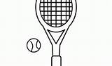 Tennis Racket Clipart Coloring Printable sketch template