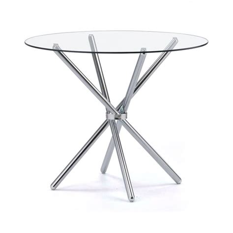 Lpd Furniture Casa Round Dining Table Clear Glass Leader Furniture
