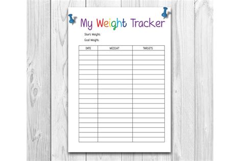 weight loss tracker printable graphic  storeartprints creative fabrica