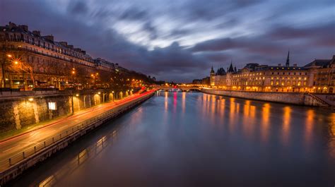 france rivers paris canal night cities wallpapers hd desktop  mobile backgrounds