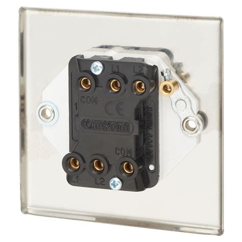 contactum   gang   light switch polished steel  white insert electricaldirect