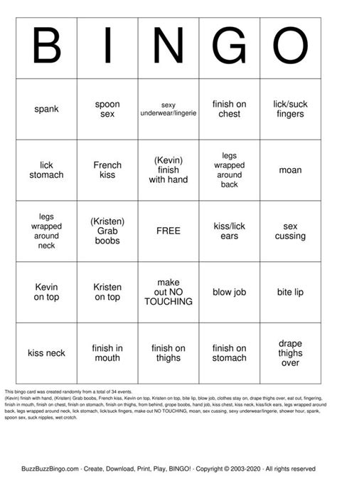 sex bingo cards to download print and customize