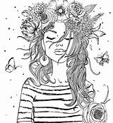 Coloring Pages Girl Girls Adults Adult Cup Coffee Beautiful Vector Teenage Illustrations Rocks Gary Simmons Royalty Istockphoto People Clip Flowers sketch template