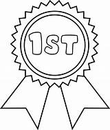 Outline Award Ribbon Clipart Place First Medal Clipartmag sketch template