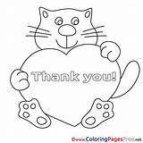 Thank Colouring Heart Cat Coloring Sheet Pages Title Coloringpagesfree sketch template