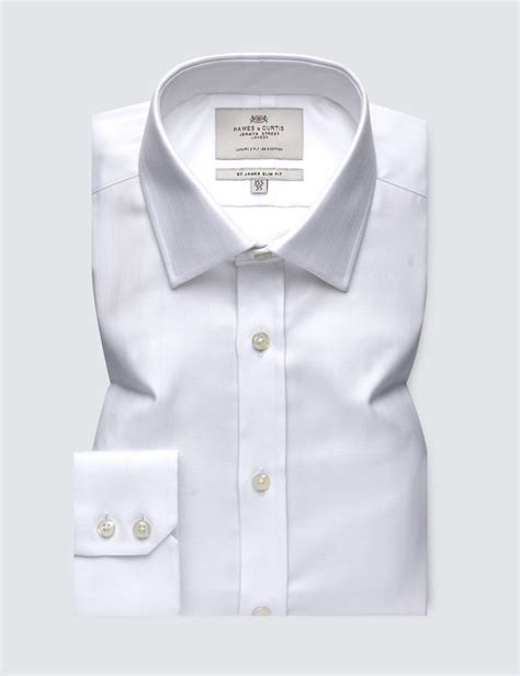 easy iron men s formal slim fit shirt with single cuff in white