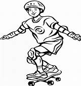 Skateboard Coloring Pages Boy Drawing Kids Skateboarding Color Printable Print Cool Return Main sketch template