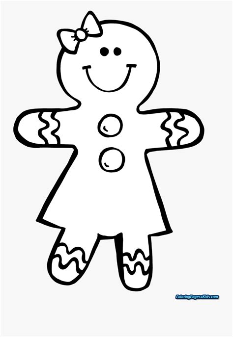 gingerbread girl coloring pages  transparent clipart clipartkey