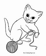 Coloring Pages Cats Cat Playing sketch template