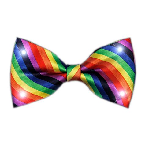 rainbow stripes bow tie  white led lights magic matts brilliant