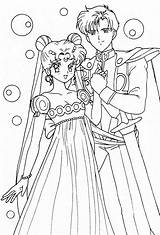 Coloring Pages Wedding Princess Anime Moon Sailor Serenity Prince Kids Endymion Sailormoon Bestcoloringpagesforkids Manga Visit Girl Bubakids Choose Board Crystal sketch template