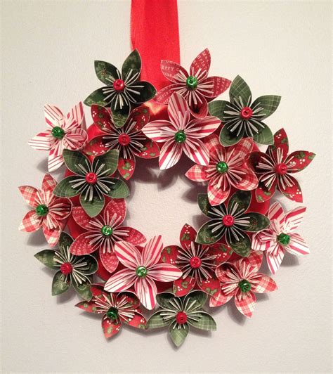 christmas paper wreath origamikusudama christmas paper flower wreath