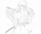 Kenshin Coloring Rurouni Pages Himura Sword Popular Coloringhome sketch template