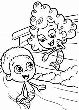 Guppies Coloring Bubble Pages Goby Deema Herself Present Coloringsun sketch template