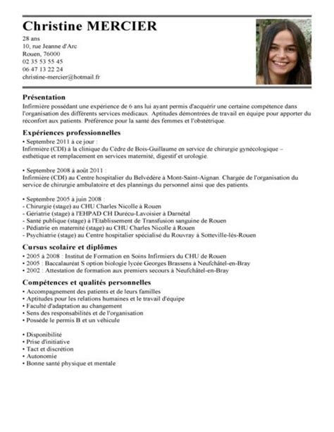exemple cv infirmier