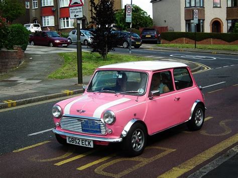 pink classic mini  austin mini mayfair cbr classic mini classic cars pink mini coopers