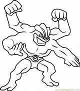 Pokemon Machamp Coloring Pages Getcolorings Color sketch template