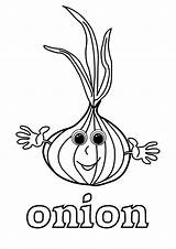Coloring Pages Onion Vegetables Fruits Berries Cherry sketch template