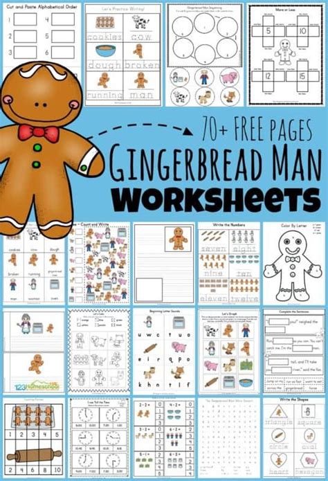 gingerbread man worksheets gingerbread man activities kindergarten