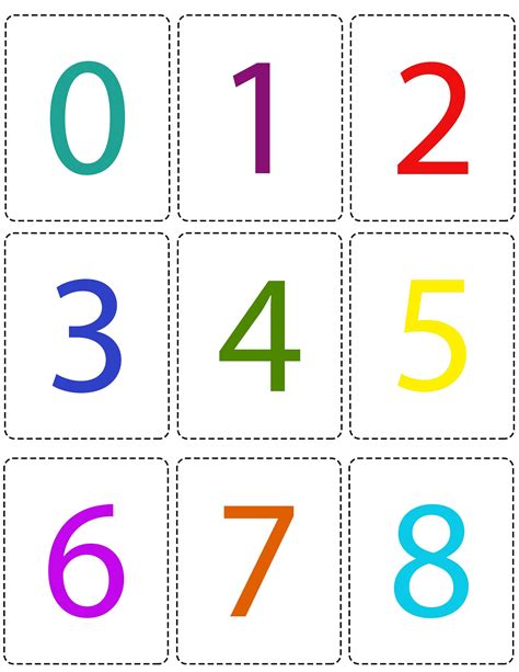 printable number flashcards  kindergarten makeflowchartcom
