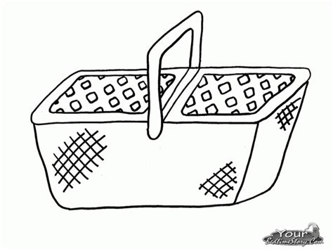 picnic basket colouring pages  basket coloring page coloring home