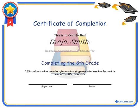 certificate  completion completing   grade certificate