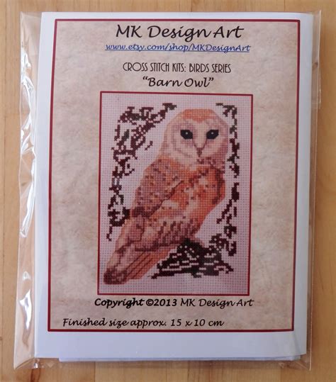 barn owl cross stitch kit birds series