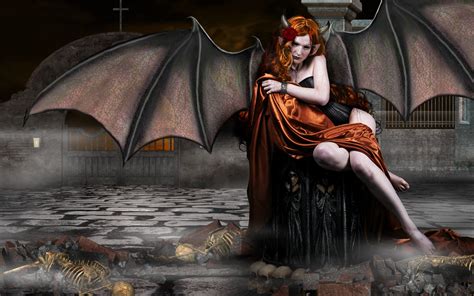 dark fantasy occult demon women sexy redhead babes evil wallpaper
