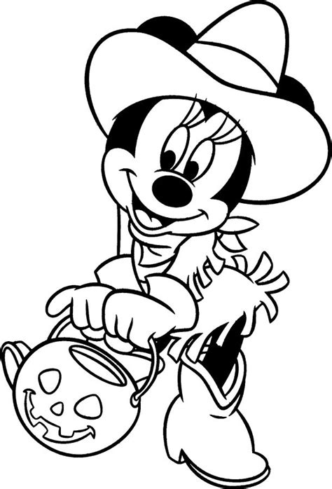 minnie mouse halloween coloring pages coloring home
