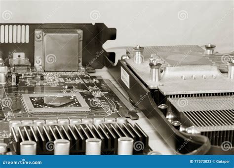 video card   exploded view  close  stock image image  copper maintenance