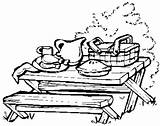 Picnic Coloring Pages Getcolorings sketch template