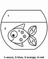 Number Color Fish Easy Coloring Printable Worksheets Gold Numbers Worksheet Topcoloringpages Print Find sketch template