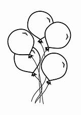 Balloons Coloring Balloon Pages Printable Drawing Line Bunch Ballons Color Baloons Five Print Getdrawings sketch template