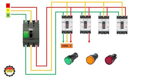phase distribution board wiring diagram  mccb youtube