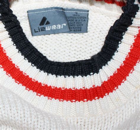 Vintage Liz Wear Red Stripe Sweater S Cotton