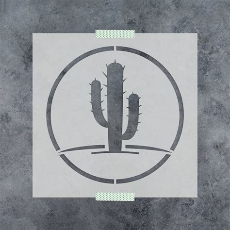 cactus stencil reusable cactus stencils large cactus etsy stencil