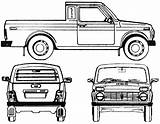 Lada Blueprints Niva 2329 Pickup Truck 2008 sketch template