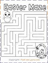 Easter Mazes Kids Printable Print Coloring sketch template