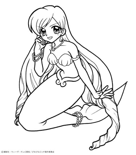 anime mermaid coloring pages  getdrawings