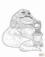 Jabba Coloring Hutt Pages Printable Drawing sketch template