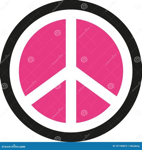 peace sign inverted  pink stock vector illustration  love pink