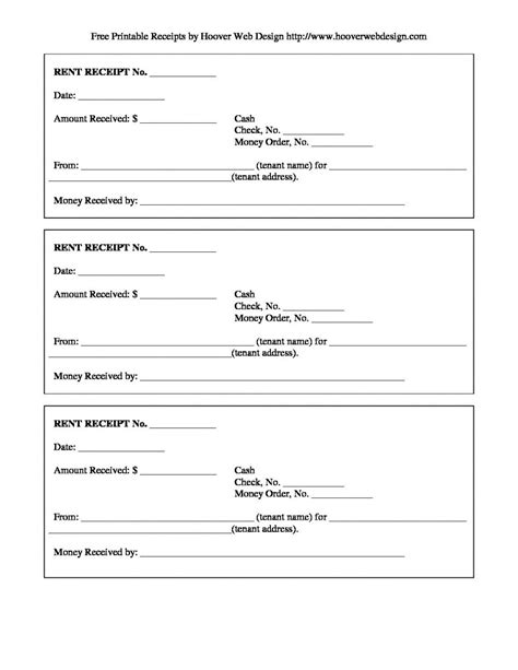 editable  rent receipt template   information  include