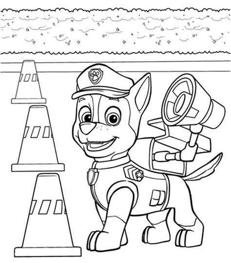 chase paw patrol  coloring page  printable coloring pages  kids
