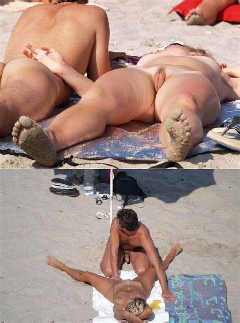 nice married couple caught having fun on the beach at nude mom pics
