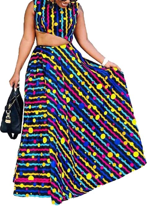 gocgt womens floral print crop top maxi skirt set 2 piece outfit dress