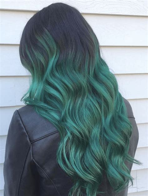 beautiful dark green ombre hair color  christmas
