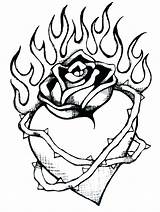Coloring Pages Skulls Getdrawings Fire Color Roses sketch template