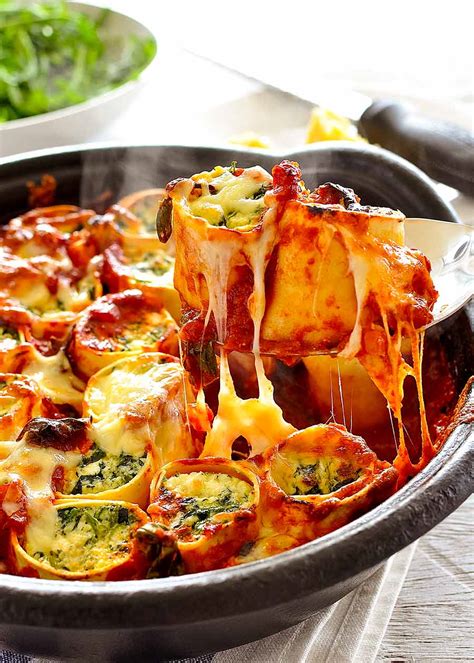 spinach  ricotta rotolo italian lasagna roll ups yummy recipe