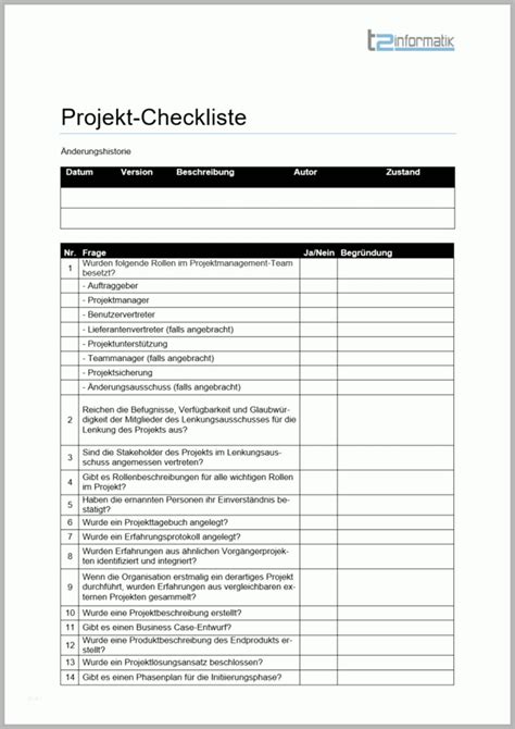 modisch projekt checkliste vorlage downloads tinformatik